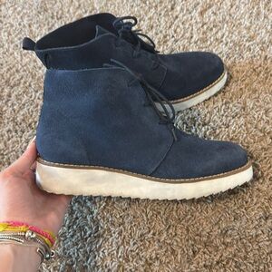 Stradivarious Blue Suede Lace Up Sneakers